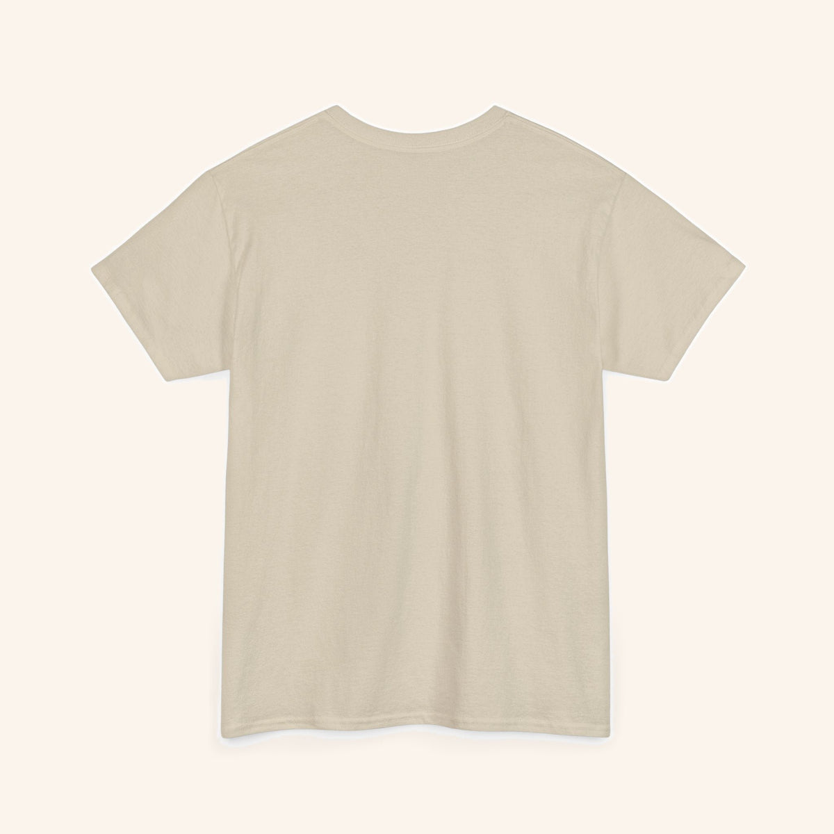 Rear view of the plain cream Bam’s Pick ’n’ Mix T-shirt.