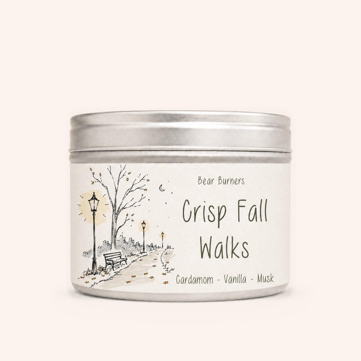Crisp Fall Walks — Autumn Collection tin candle