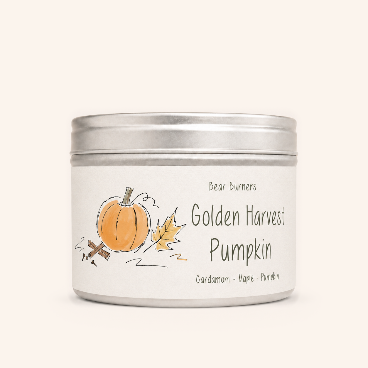 Golden Harvest Pumpkin — Autumn Collection tin candle