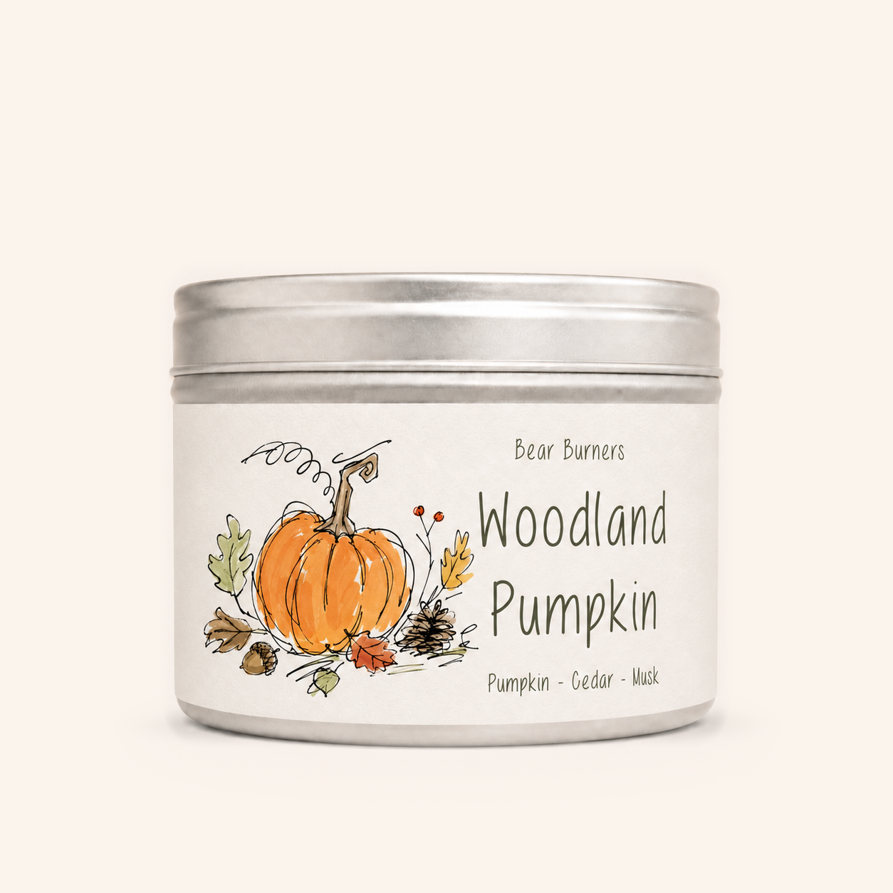 Woodland Pumpkin — Autumn Collection tin candle
