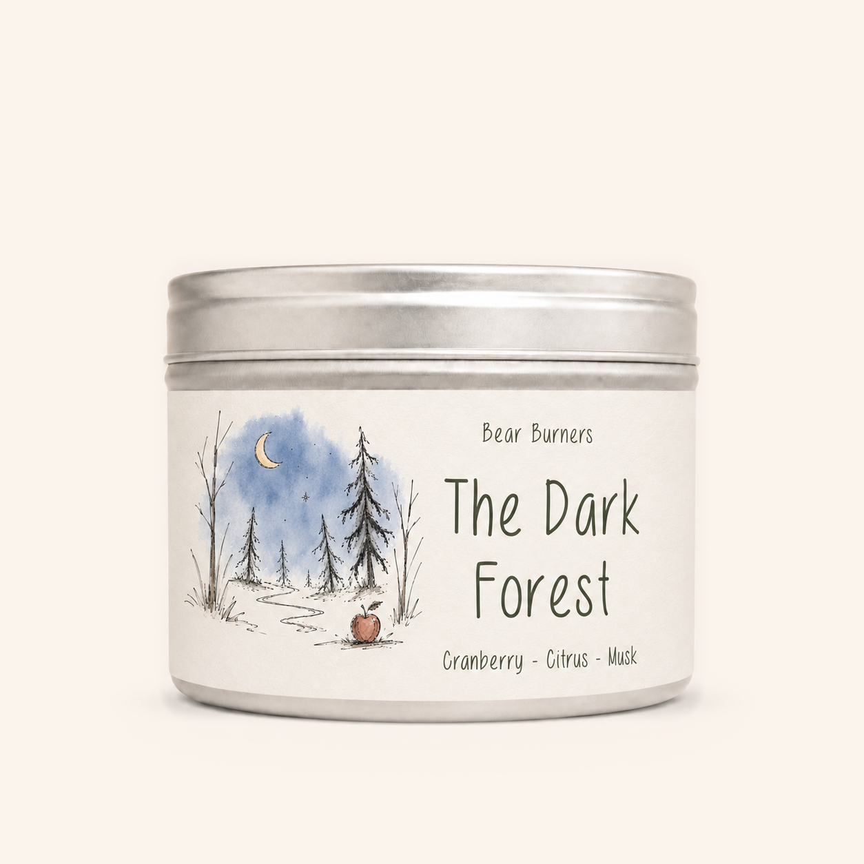 The Dark Forest — Cranberry & Citrus — Autumn Collection tin candle