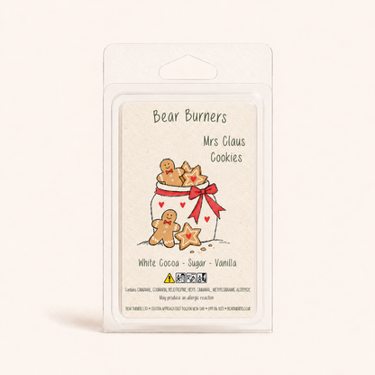 Mrs Claus Cookies Christmas wax melt clamshell by Bear Burners