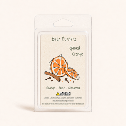 Spiced Orange Christmas wax melt clamshell by Bear Burners