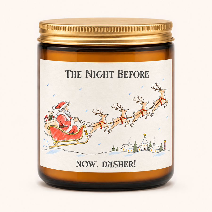 Now, Dasher! — The Night Before Amber Jar Candle