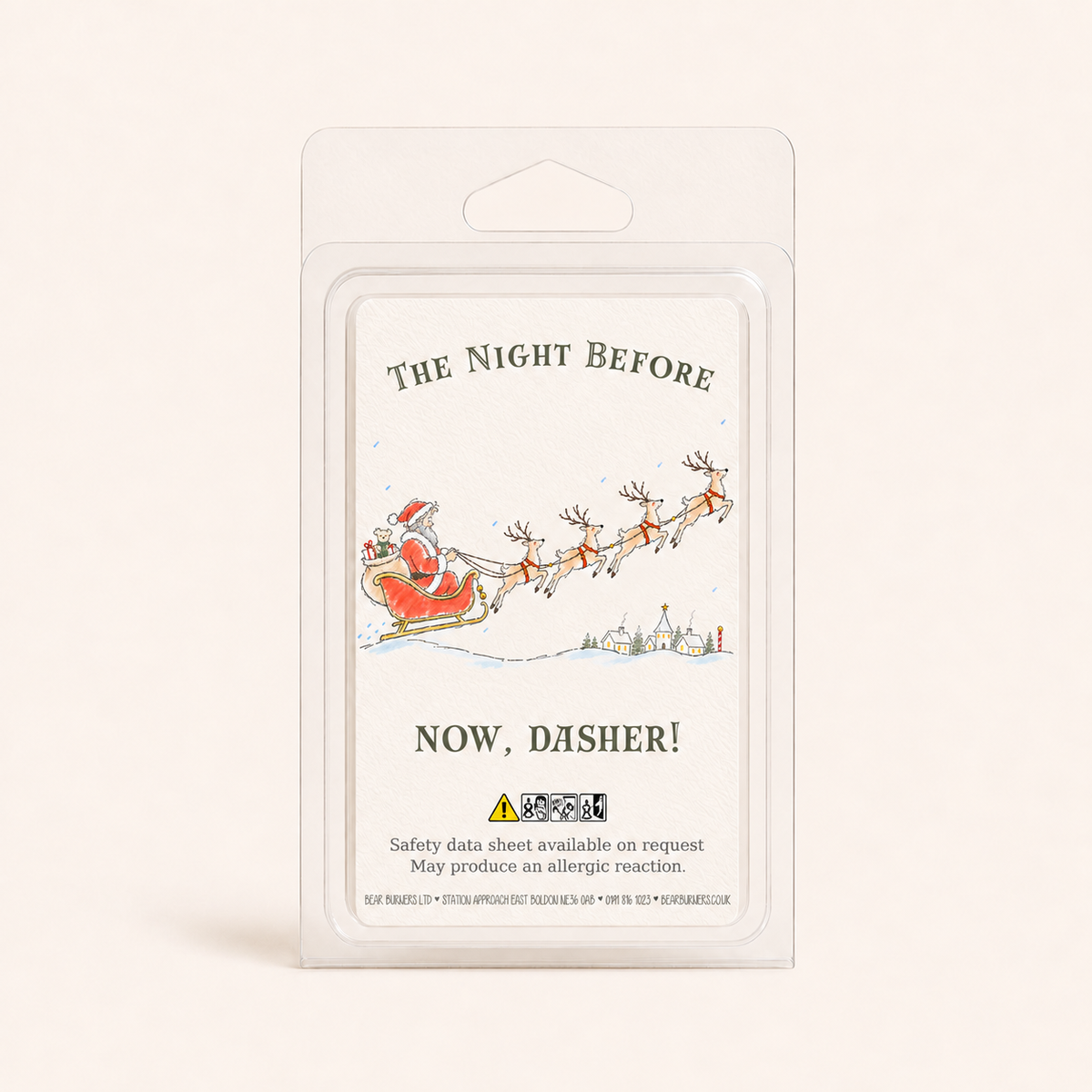 Now, Dasher! — The Night Before Wax Melt Clamshell